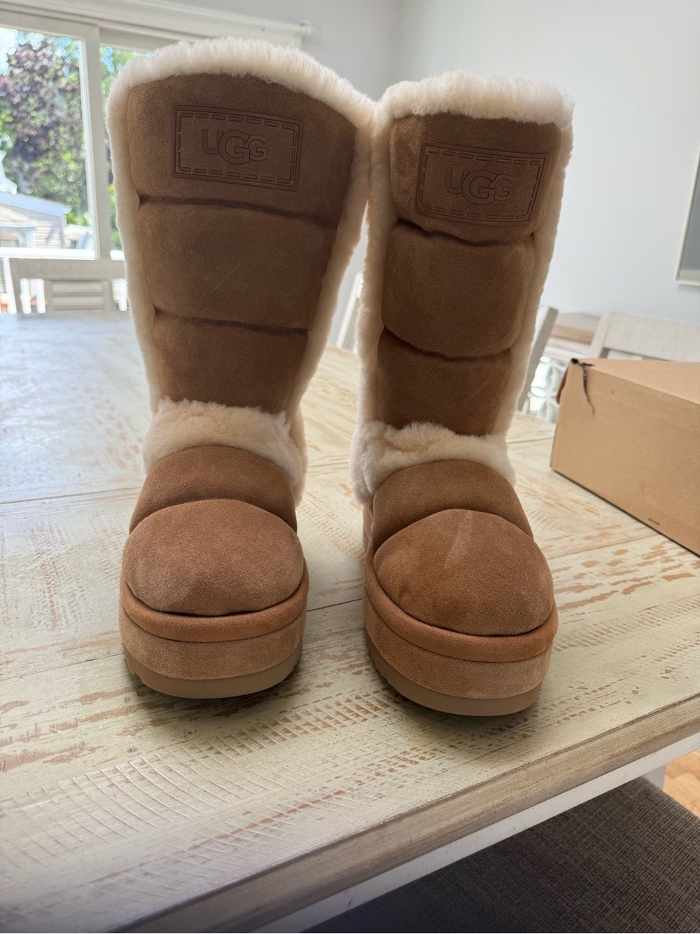 UGG Women’s Chestnut Suede Shearling Mid-Calf Boots